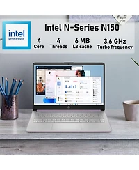 Hp Essential 14" Laptop, Intel N-Series N150, Intel Graphics, 4GB Ram, 128GB eMMC, Wi-Fi 6, Windows 11 Home, Purple