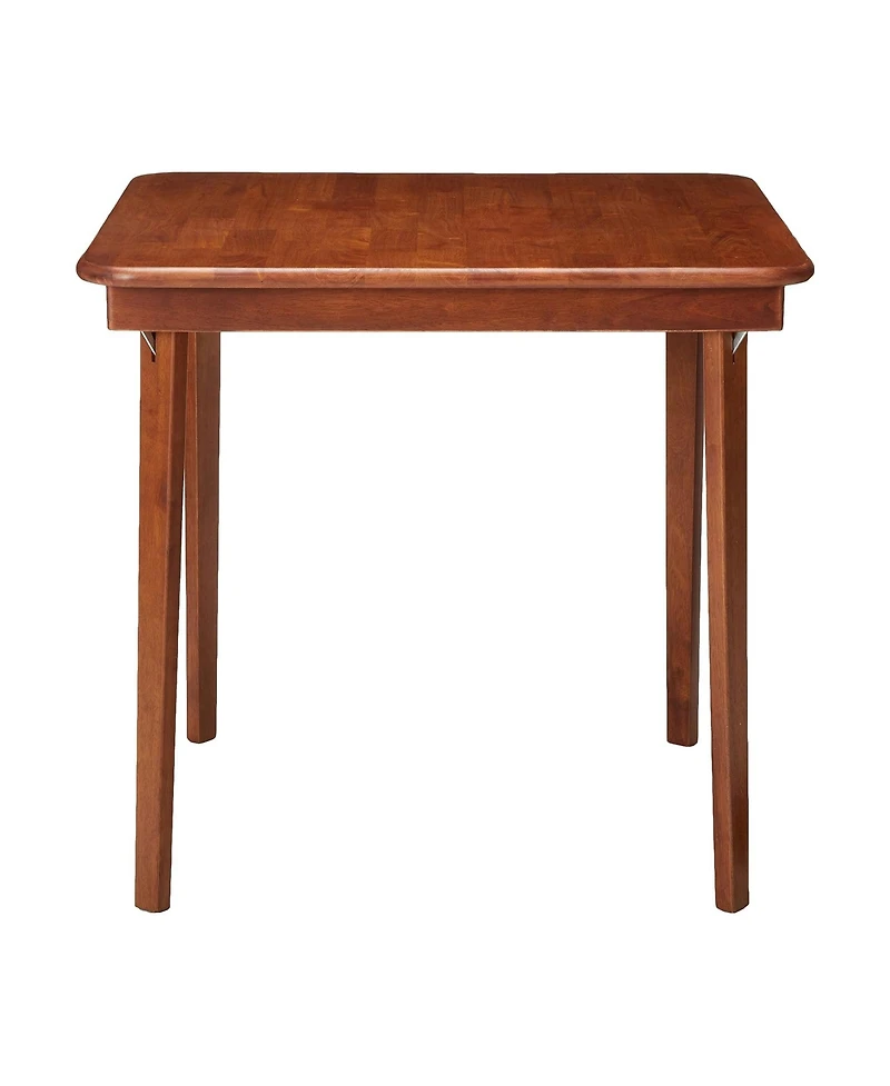 Meco Stakmore Classic Straight Edge Solid Wood Folding Card Table, Cherry Frame
