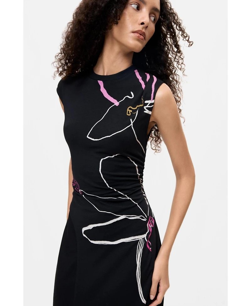 Desigual Women's Asymmetric Floral Dress