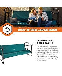 Disc-o-Bed Large Outdoor Convertible 2 Person Portable Camping Bunk Cots