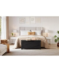 Storage Chest Bench with Safety Hinges, 39 Inch 300 Lbs Capacity Farmhouse Toy Blanket Storage Organizer for Entryway, Bedroom, Living Room
