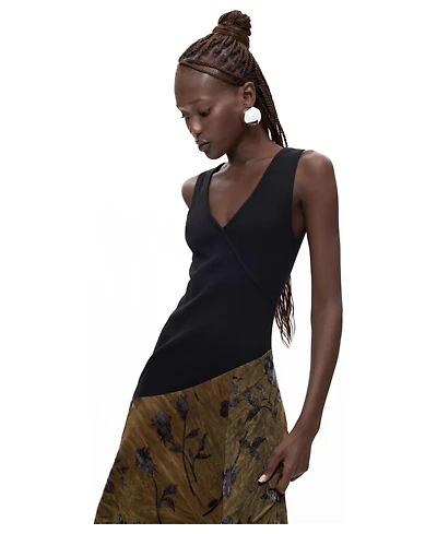 Desigual Women's Midi Dress Combined flocked