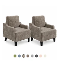Set of 2 Chenille Accent Chairs