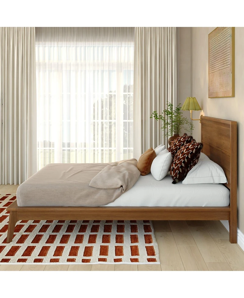 Plank+Beam Linea Tambour Queen Bed, Pecan