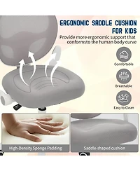 Kids Ergonomic Desk Chair with Adjustable Height, 360degree(s) Swivel, Flip-Up Armrests, Mesh Backrest