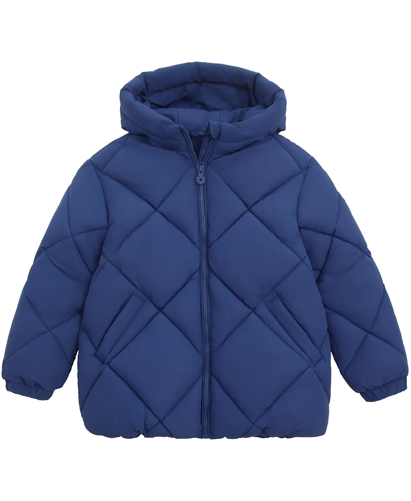 Rokka&Rolla Girls' Charlotte Diamond Quilted Hooded Puffer Jacket, 4-18