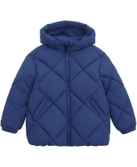 Rokka&Rolla Girls' Charlotte Diamond Quilted Hooded Puffer Jacket, 4-18