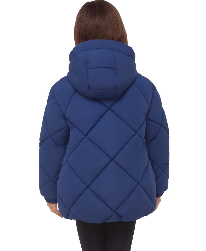 Rokka&Rolla Girls' Charlotte Diamond Quilted Hooded Puffer Jacket, 4-18