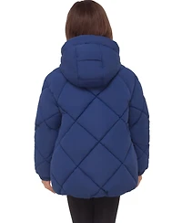 Rokka&Rolla Girls' Charlotte Diamond Quilted Hooded Puffer Jacket, 4-18