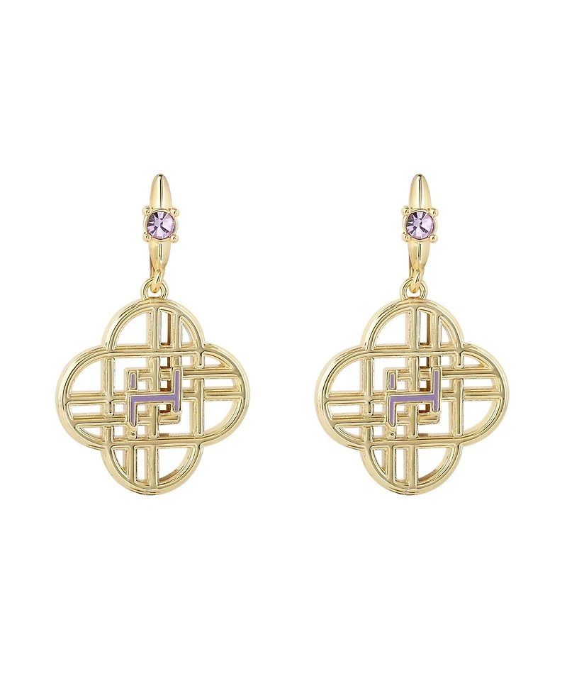 K-Pop Demon Hunters Jewelry Huntrix Logo Dangle Earrings Official License, Gold-Tone Huntix Earrings, K-Pop Gifts
