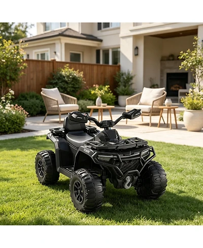 33.5x18.1x22 Inch 12V Electric Atv for Kids Ride On, 4 Wheeler with Remote Control Dual Drive, Outdoor Toy for Boys Girls, Purple, Ages 3-6