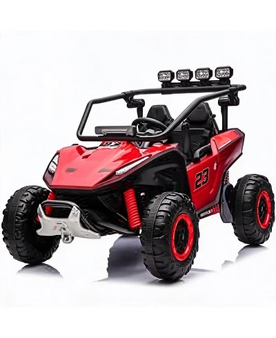 12V Off-Road Utv Ride-On Car, Parental Remote, Dual 40W Motors, Safety Belt, Horn and Led Lights, Electric Vehicle for Children 3-6