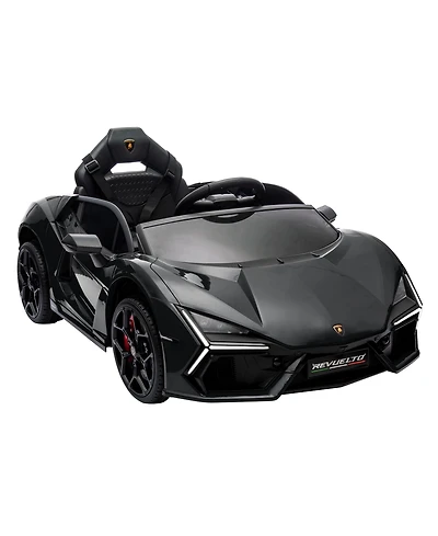 12V Licensed Lamborghini Ride On Car, Battery Powered Electric Toy, Dual 25W Motors, Remote Control, Spring Suspension, Headlights, Music, for Ages 3+