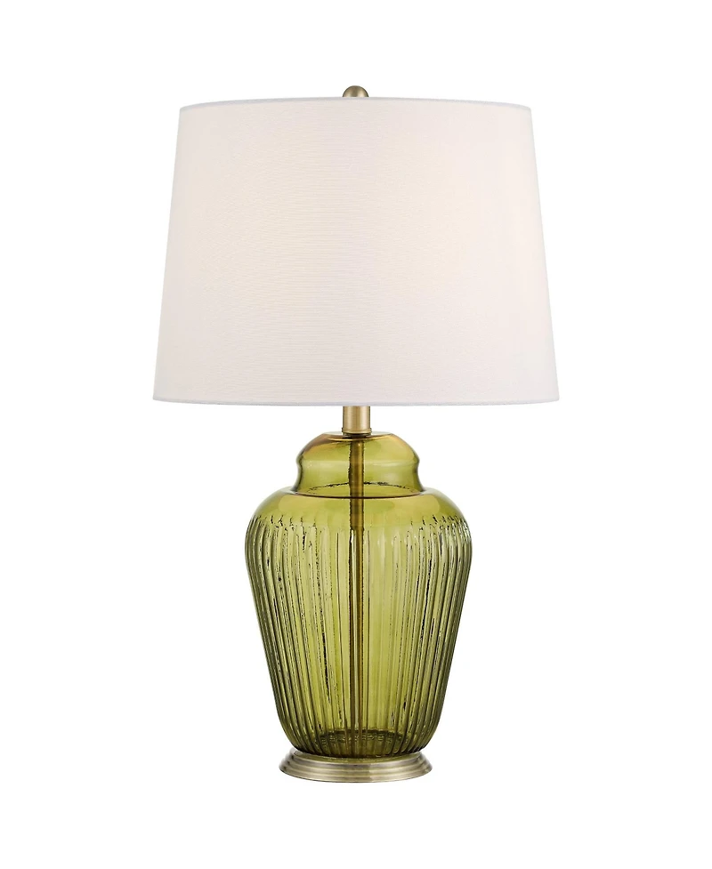 360 Lighting Grimmia 24" High Moss Green Glass Table Lamp with White Dimmer