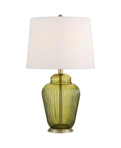 360 Lighting Grimmia 24" High Moss Green Glass Table Lamp with White Dimmer