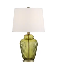 360 Lighting Grimmia 24" High Moss Green Glass Table Lamp with White Dimmer