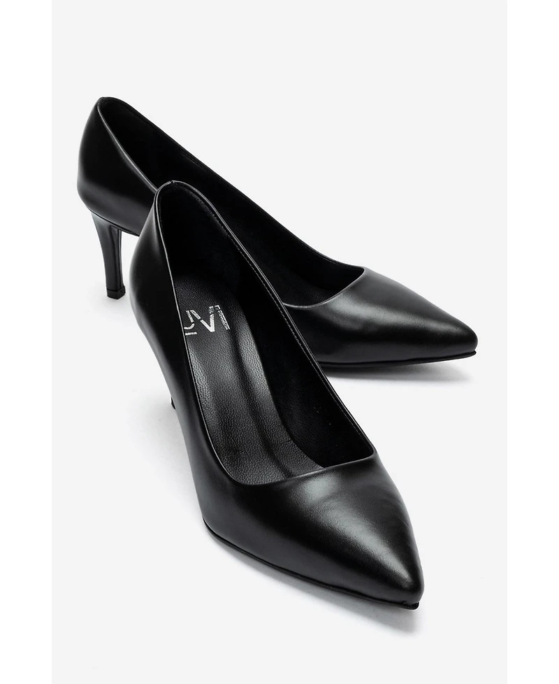 Forever and Always Shoes Women's Clyde Leather Stiletto Pointed Toe Pump