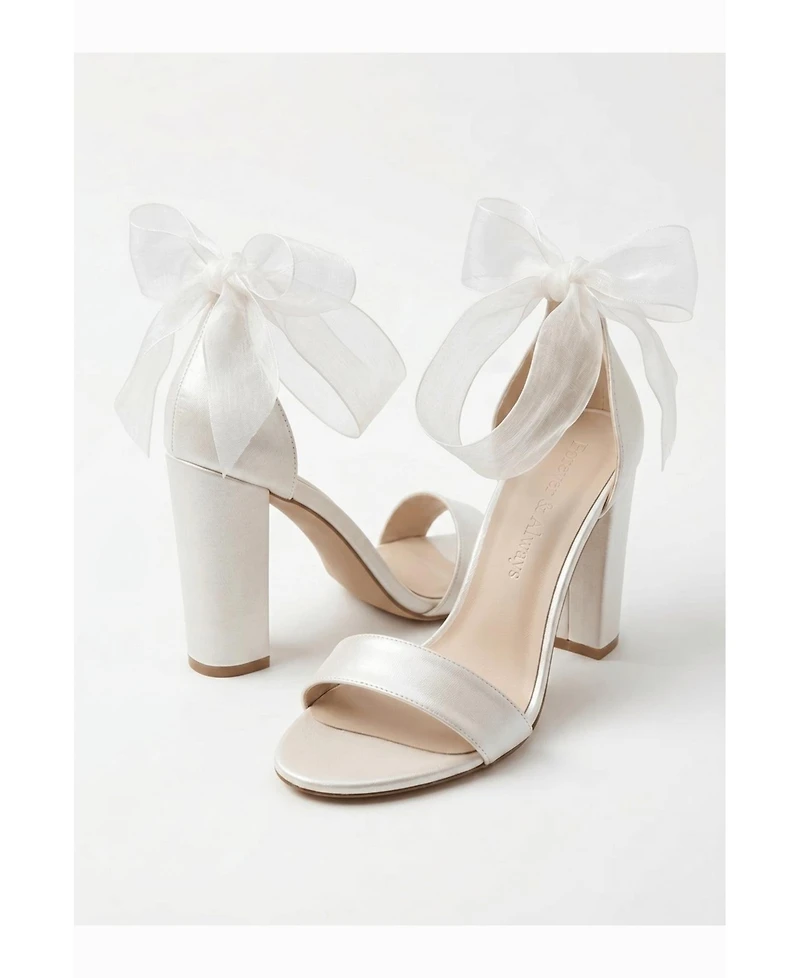 Forever and Always Shoes Women's Aviora Block Heel Wedding Sandal