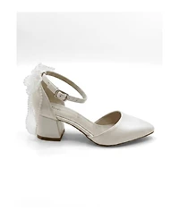 Forever and Always Shoes Women's Rosavelle Pointed Toe Block Heel Bridal Sandal