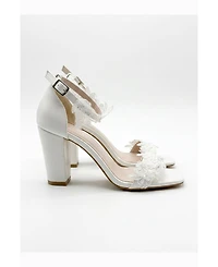 Forever and Always Shoes Women's Selia Block Heel Bridal Sandal