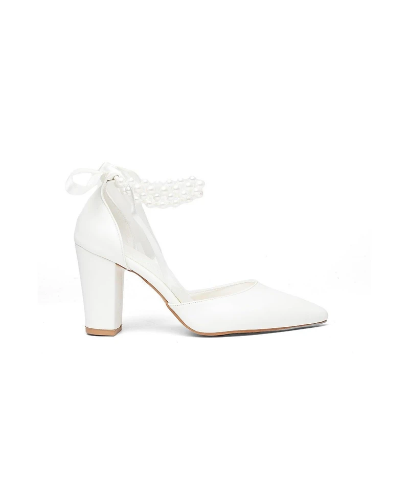 Prologue Shoes Women's Elisa Block Heel Bridal Pump
