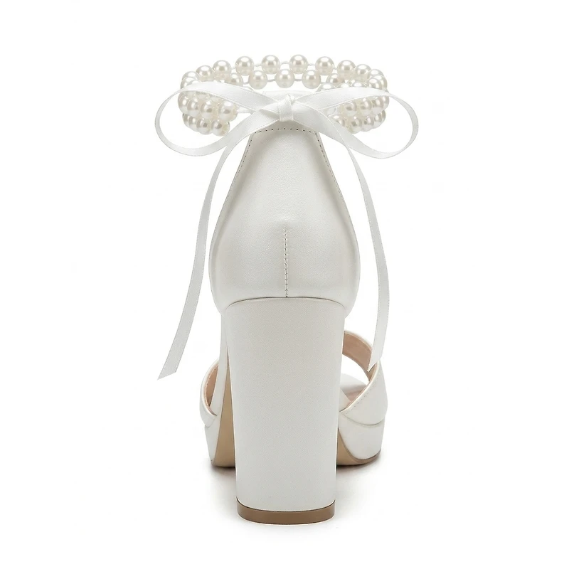 Prologue Shoes Women's Tiara Block Heel Bridal Sandal
