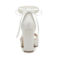 Prologue Shoes Women's Tiara Block Heel Bridal Sandal
