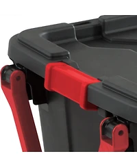 Sterilite Heavy Duty 40 Gallon Wheeled Industrial Storage Tote, Black (8 Pack)