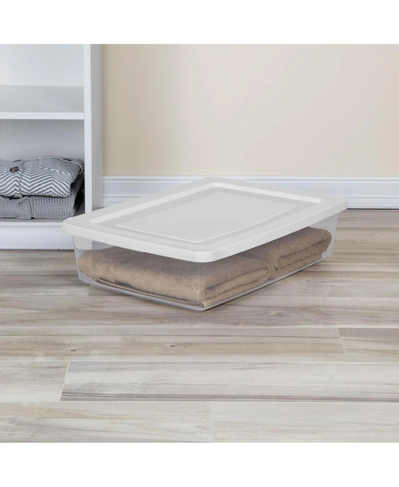Sterilite 28 Qt Storage Box, Stackable Plastic Container Home Organizer