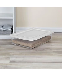 Sterilite 28 Qt Storage Box, Stackable Plastic Container Home Organizer