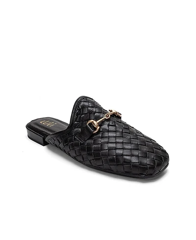 Forever and Always Shoes Women's Senia Leather Woven Mule