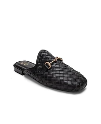 Forever and Always Shoes Women's Senia Leather Woven Mule
