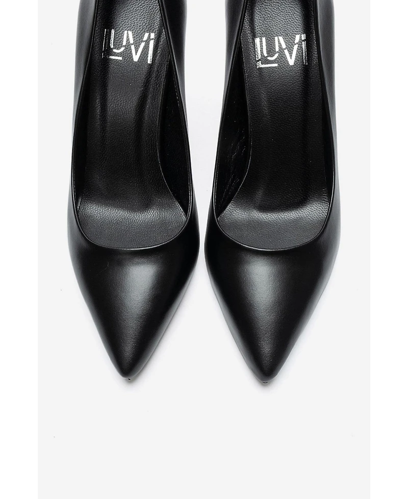 Forever and Always Shoes Women's Moriel Leather Stiletto Pump