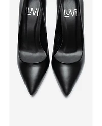 Forever and Always Shoes Women's Moriel Leather Stiletto Pump