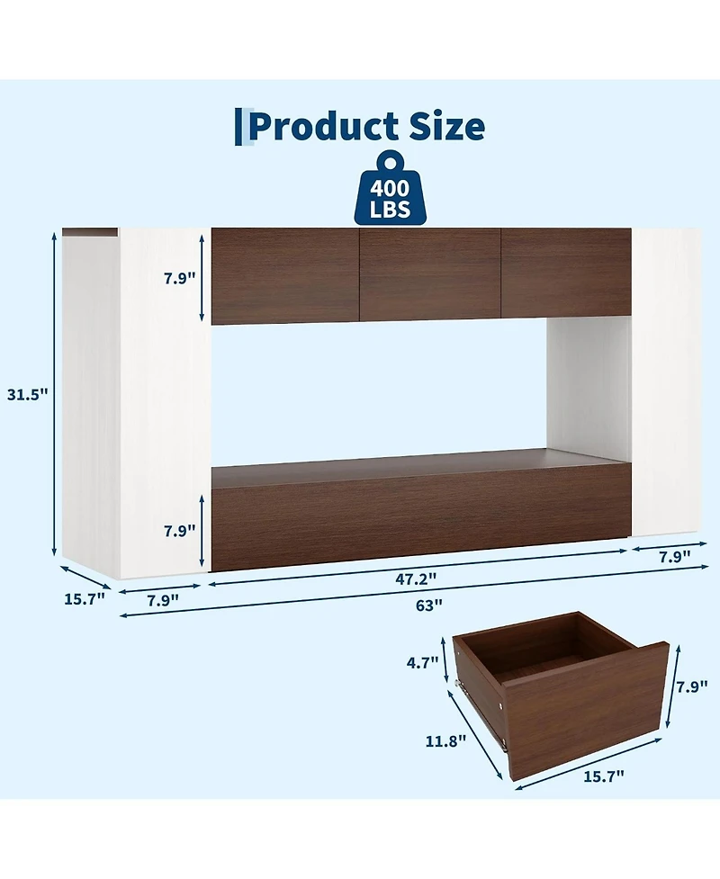 63" Farmhouse Tv Stand for TVs Up to 70