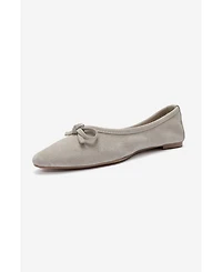 Forever and Always Shoes Women's Umiel Leather Bow Ballet Flat