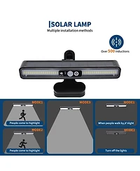 20' x 20' Hardtop Carport with Steel Roof and Solar Light, Heavy Duty Vehicle Shelter for Parking Patio Driveway, Dark Gray