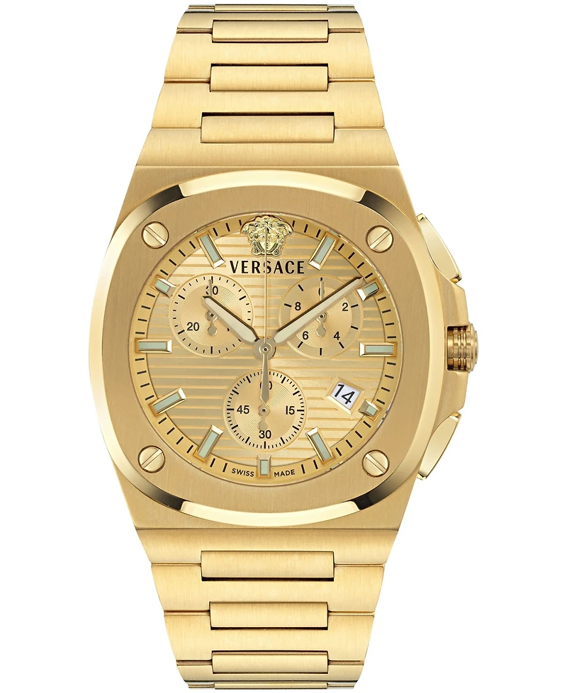 Versace Men's Tolomeo Chrono Silver Stainless Steel Bracelet Watch 40x49mm