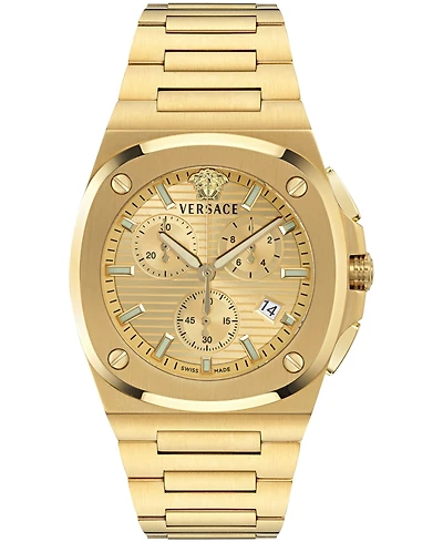 Versace Men's Tolomeo Chrono Silver Stainless Steel Bracelet Watch 40x49mm