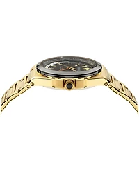 Versace Men's Greca Reaction Gmt Silver Stainless Steel Bracelet Watch 41mm