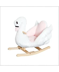 Yobtop Plush Swan Rocking Horse with Lullaby, 66 lb. Capacity, Ages 18 Months+