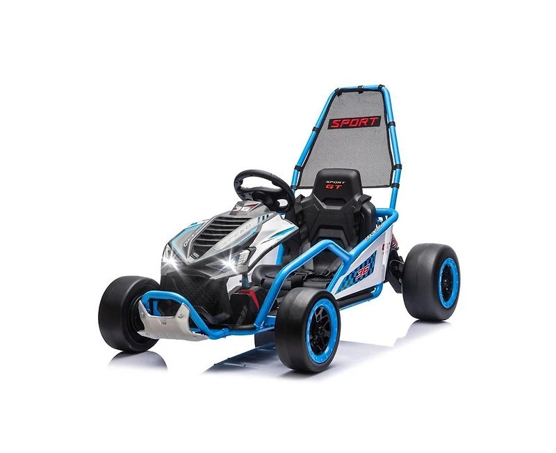 Yobtop 24V Kids Drift Go Kart with Roll Cage, 110 lbs Capacity, Ages 6+