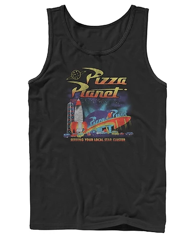 Fifth Sun Men's Pizza Planet Retro Space Delivery Graphic Tank Top