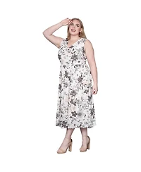 Standards & Practices Women's Floral-Print V-Neck A-Line Dress