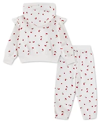 abercrombie kids Girls' Flutter Full-Zip Hoodie and Pant, 2-Piece Set