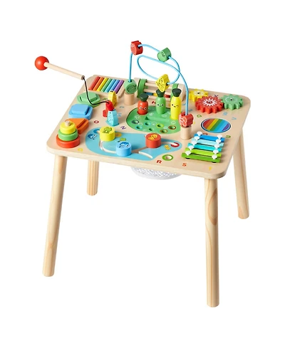 Sugift 13-in-1 Wooden Montessori Activity Table Develops Fine Motor Skills, Ages 6+ Months