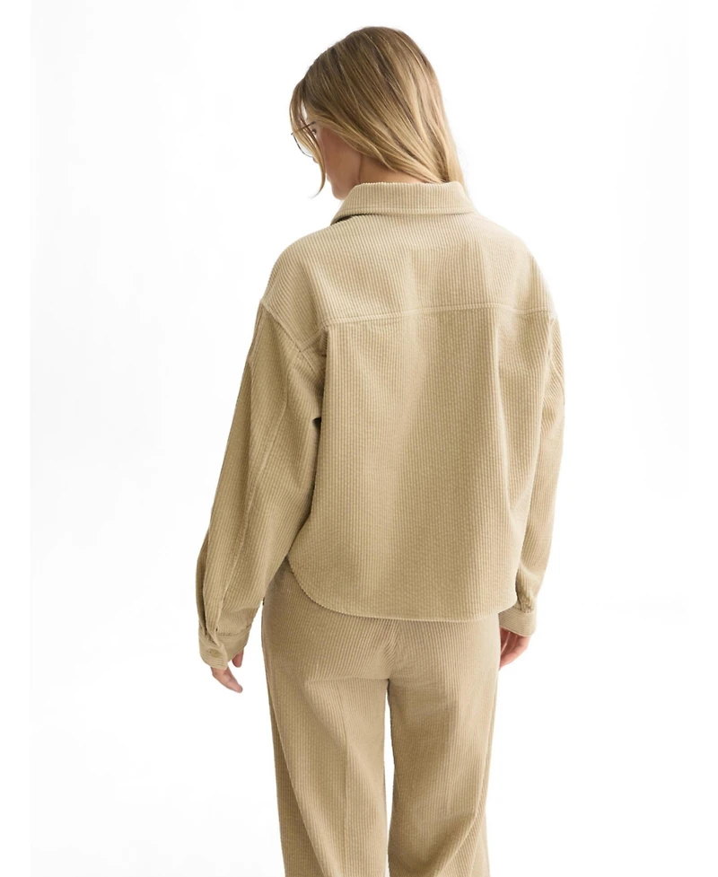Scotch & Soda Women's Corduroy Long-Sleeve Button-Up Shirt