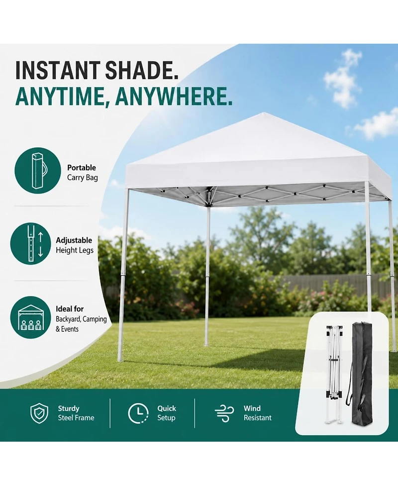 gaomon 10x10 ft Pop Up Canopy Tent with Slant Legs