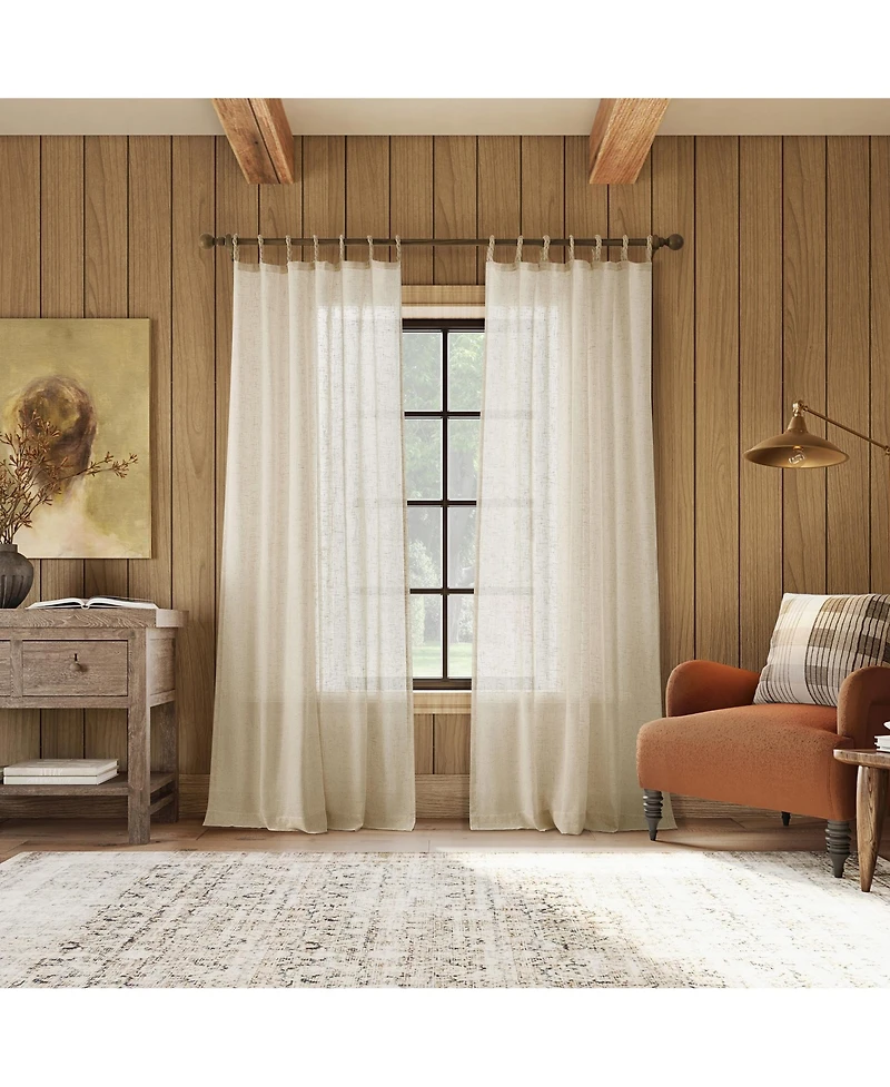 Archaeo Linen Blend Rope Tab Top Curtains