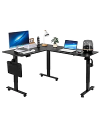 Slickblue L Shaped Standing Gaming Desk for Home Office Setup